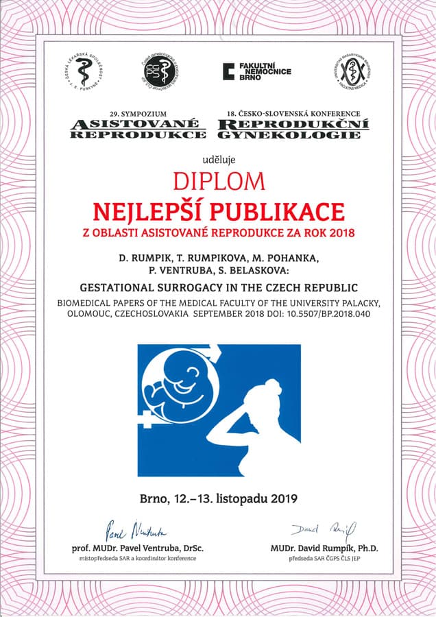 Nejlepší publikace z oblasti asistované reprodukce 2018 Nejlepší publikace z oblasti asistované reprodukce 2018