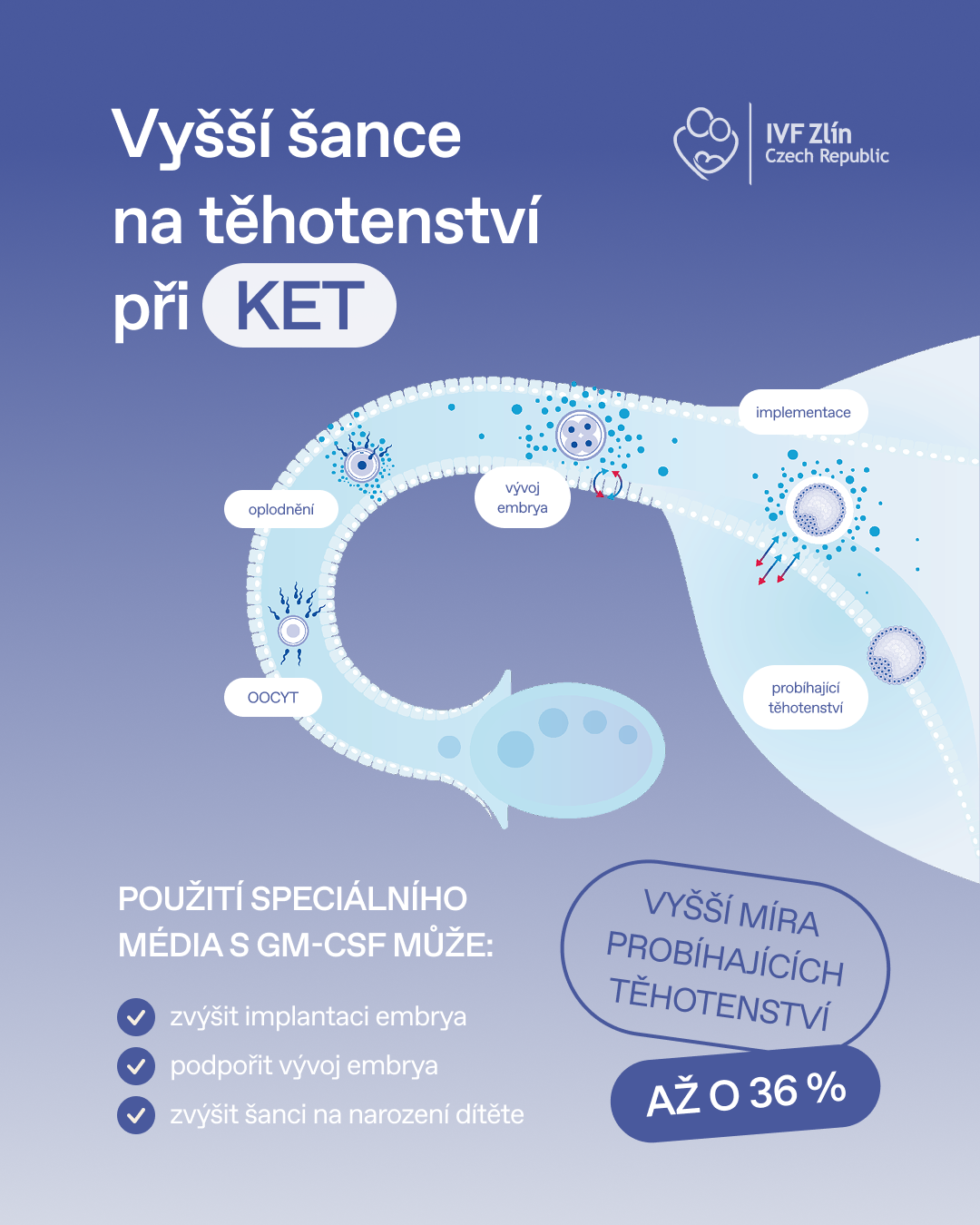 Vyšší šance na těhotenství při KET